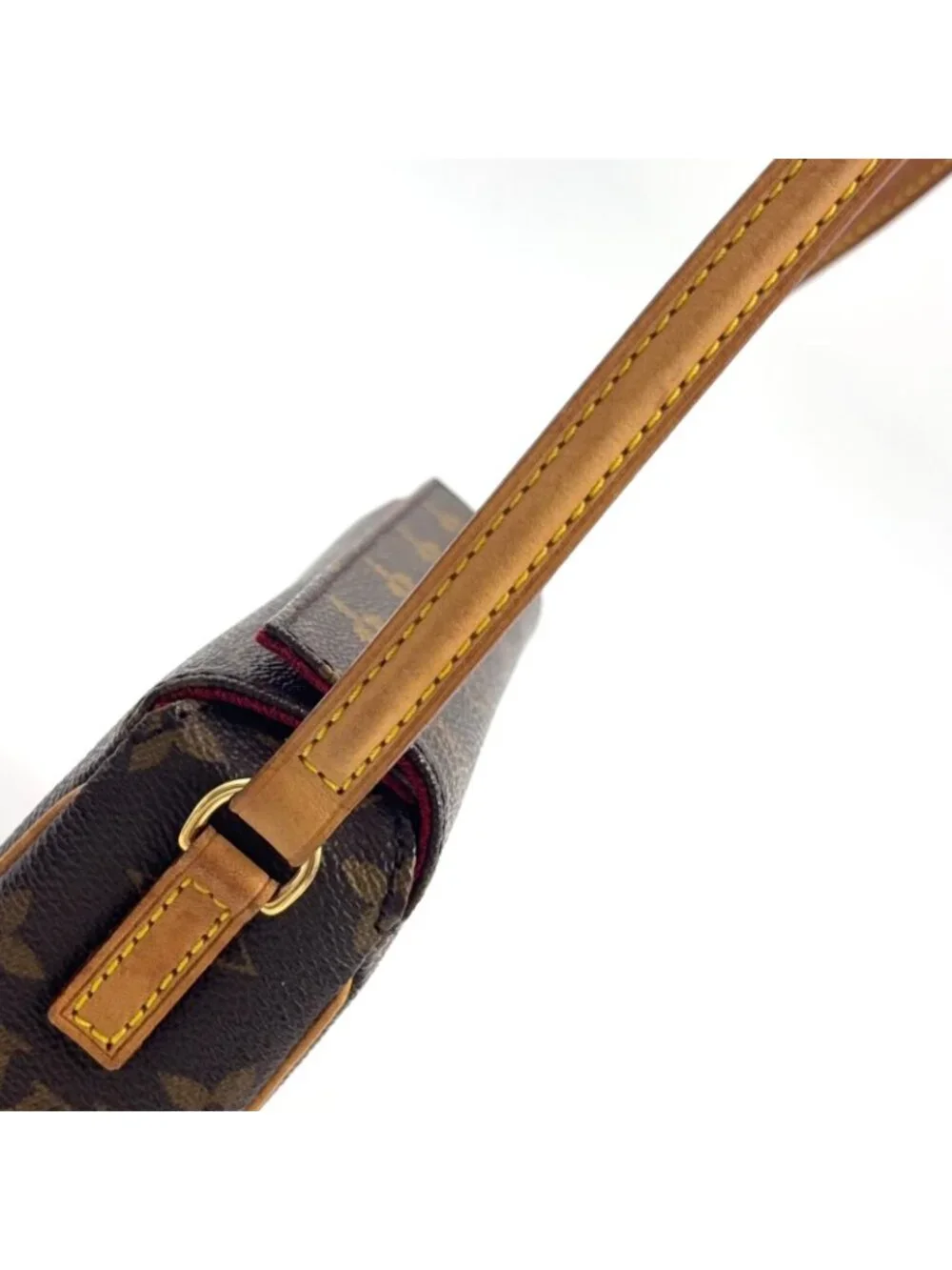 Louis Vuitton Recital Monogram Leather Brown Handbag Gold